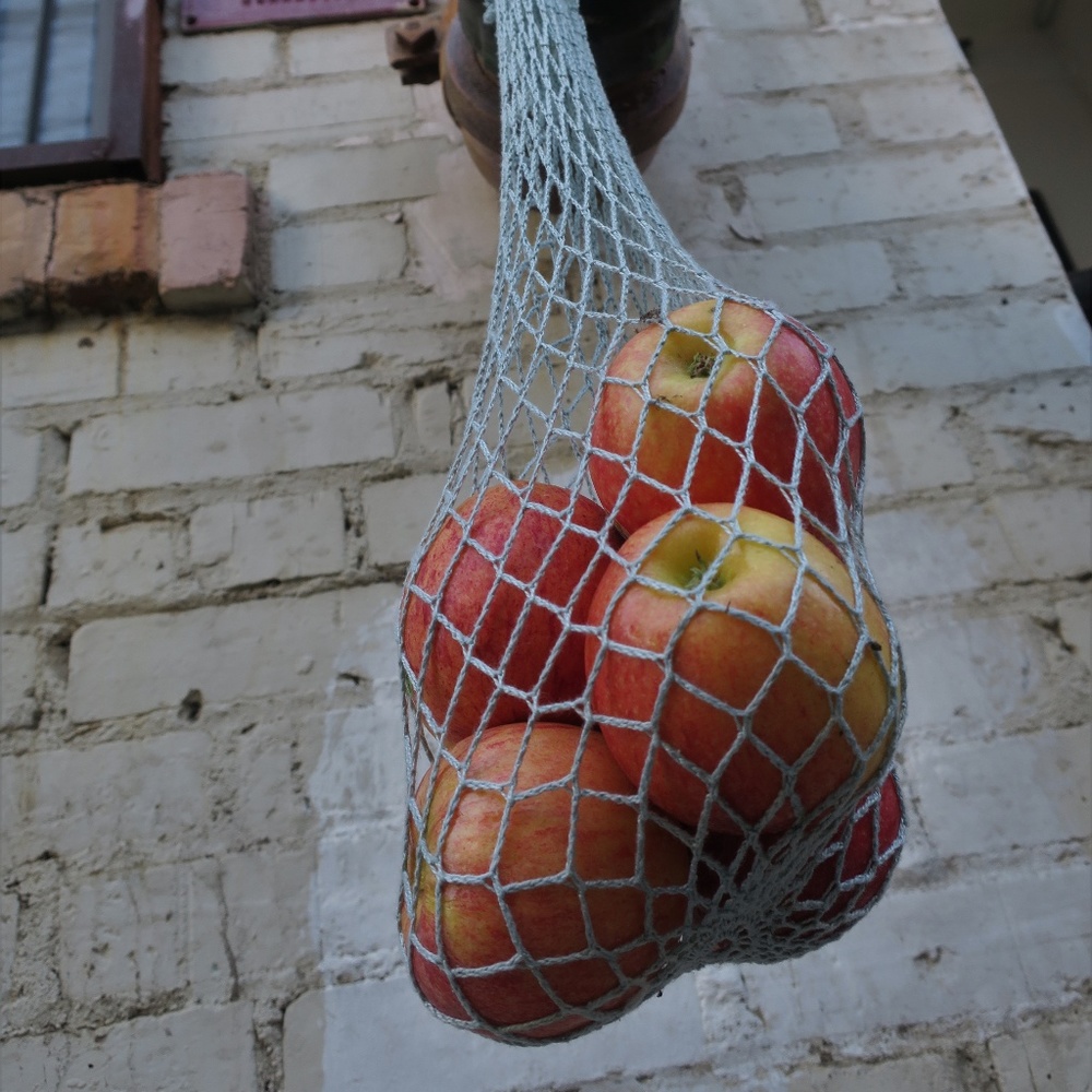Handmade Blue Crochet Net / Avoska Groceries Bag
